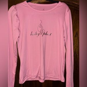 Y2K Baby Phat Pink Long Sleeve Stretch Logo Top Shirt Small Vintage Hip Hop